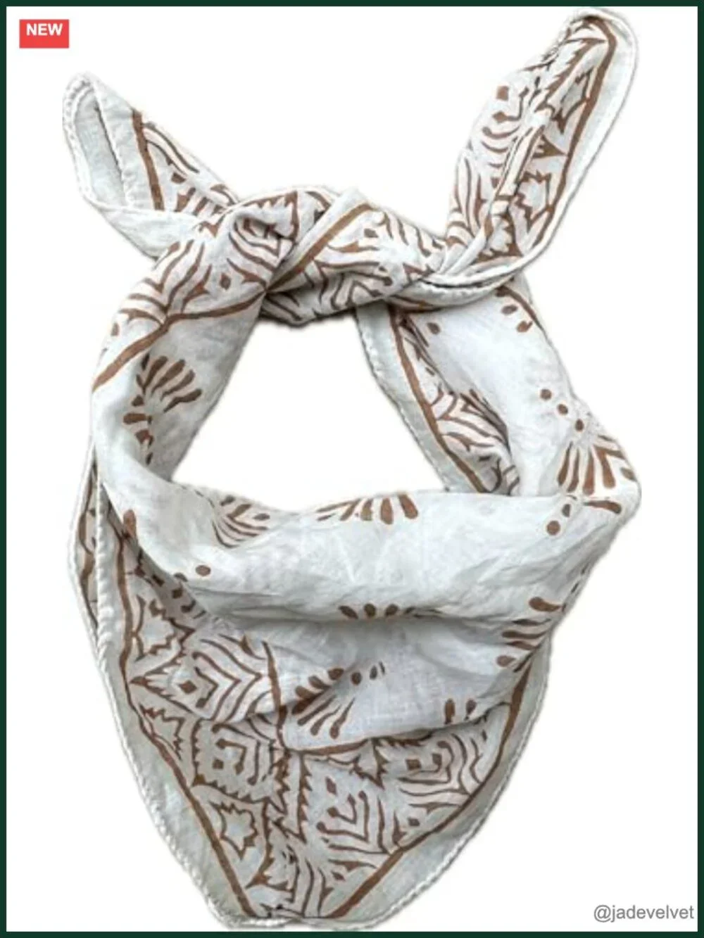Hand Block Print Cotton Bandana - Paisley Design Kerchief Scarf